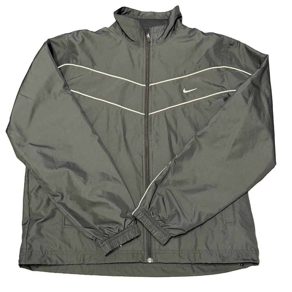 Nike Windbreaker Jacket Mens Large Full-Zip 2010 Black and White RN56323 - EUC